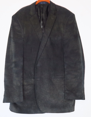#ad Alan Flusser Corduroy Sport Coat Jacket Blazer Mens 46L Gray Fine Wale Pockets $148.36