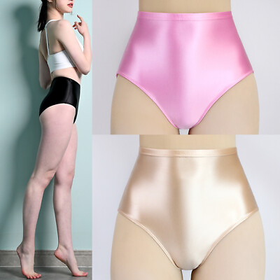 #ad Women Sexy Leggings High Waist Shiny Glossy Gym Yoga Shorts Briefs Knickers S 3X $20.58