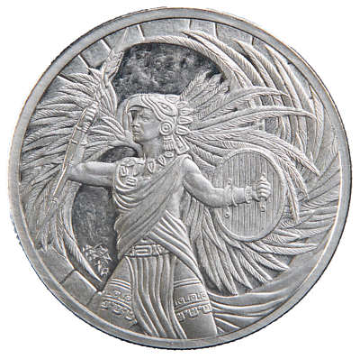 #ad Aztec Eagle Warrior 1 oz .999 Fine Silver Round $36.30