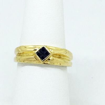 #ad 14K Yellow Gold amp; Genuine Sapphire Ring $900 NWT $279.00