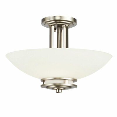 #ad 2 light Semi Flush Mount with Soft Contemporary inspirations 10 inches tall $179.95