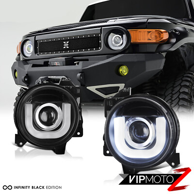 #ad For 07 15 Toyota Fj Cruiser TRD Black Projector Headlight LeftRight Assembly $248.49