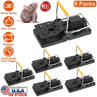 #ad 6Pack Mouse Traps Rat Heavy Duty Mice Killer Snap Trap Power Rodent Pest Trap US $11.99