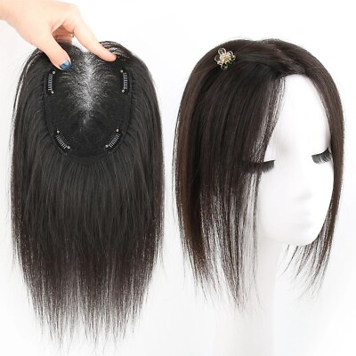 #ad 13x15cm Swiss Lace Topper Human Hair Breathable Hairpiece with Cilp in for Women $123.20