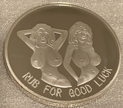 #ad * Rub For Good Luck Bottoms Up” Adult Novelty Coin. Brand New Silver Finish. $5.95