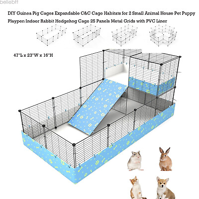 #ad Guinea Pig Small Bunny Rabbit Habitat Camp;C Small Animal House 25pcs Metal Grid $70.99