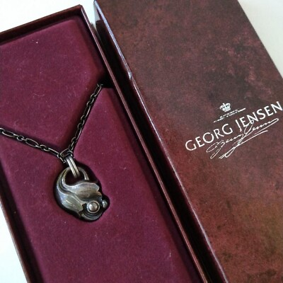#ad Georg Jensen Pendant of the Year Necklace 1999 Denmark SV925 in BOX $134.00