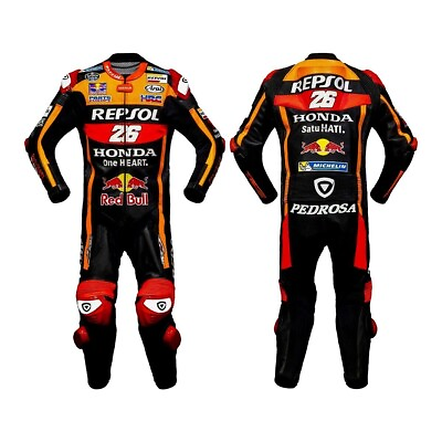 #ad MARCMARQUEZ HONDA REPSOL ONE HEART BLACK MOTOCYCLE MOTORBIKE LEATHER RACING SUIT $315.00