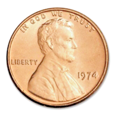 #ad 1974 P US Lincoln Memorial Cent Gem RED BU From Original Roll FREE Samp;H 1974P $2.99