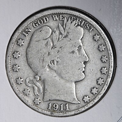 #ad 1911 S Barber Silver Half Dollar CHOICE FINE E292 RCM $48.30