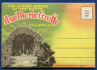 #ad Ave Maria Grotto Cullman Alabama Postcard Folder PF312 $5.99