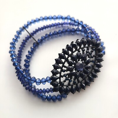 #ad Fashion Jewelry Bracelet Elastic Blue Stones $6.89