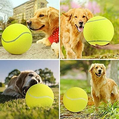 #ad 9.5quot; Big Tennis Ball Dogs Inflatable Giant Tennis Balls Pet Chew Sports Toy $21.78