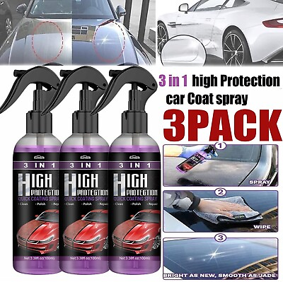 #ad 100ML 3 in 1 High Protection Quick Car Coat Ceramic Coating Spray Hydrophobic US $13.95