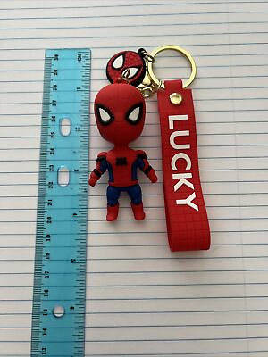 #ad SpiderMan Rubber amp; Metal Keychain Marvel Avengers New Fast Shipping $8.00