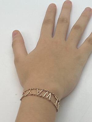#ad Rebecca Minkoff Women Adjustable Bronze Color Bracelet with the Word Always on $38.00