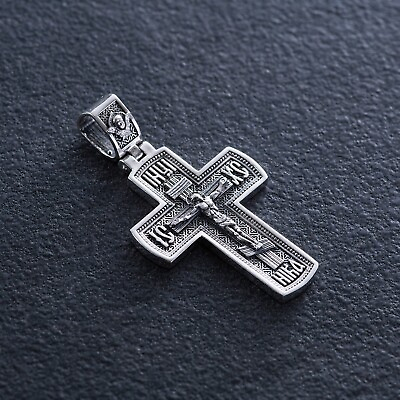 #ad #ad Pendant Cross Jesus Christ Crucifix Orthodox Russian Sterling 925 Silver Men New $149.00