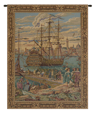 #ad The Galleon Guardi Italian Tapestry Interior decoration Design Wall Art $102.00