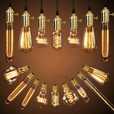 #ad Industrial Retro Edison Filament Bulb Light Lamp 60W E27 110V 120V 40W 60W $4.19