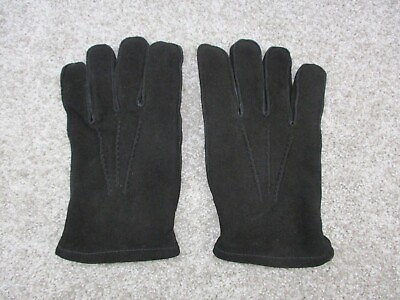 #ad Brooks Brothers 346 Black Leather Gloves Mens Extra Large EUC $40.96