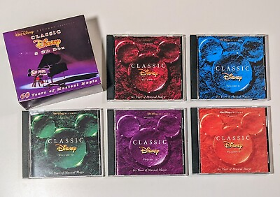 #ad NICE Vintage Classic Disney 60 Years of Musical Magic 5 Disc CD Box Set Songs $20.00