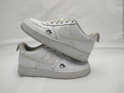 #ad Nike Air Force 1 GS #x27;Mini Logo#x27; CV9604 100 White Youth Unisex Shoes Size 7Y RARE $55.00