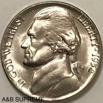 #ad 1952 Jefferson Nickel Gem Bu Uncirculated $7.89