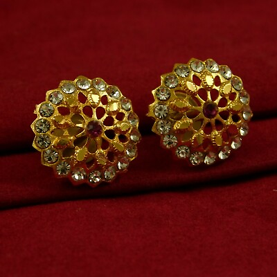 #ad Desinger 18K Stud Indian Women Bollywood Earrings Traditional Stud Jewellery GBP 10.32