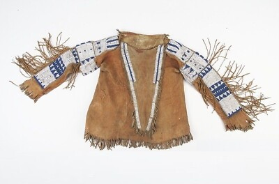 #ad Old American Style Handmade Dakota Beaded Buckskin Hide Powwow War Shirt PWP917 $279.00