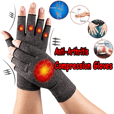 #ad Arthritis Medical Gloves Compression Copper Pain Relief Hand Wrist Support Brace $7.98