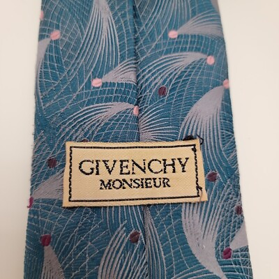 #ad Givenchy Monsieur Mens COMET Pattern Necktie Vintage Design SILK POLYESTER $14.97
