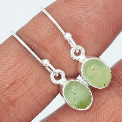 #ad Natural Prehnite 925 Sterling Silver Earrings Jewelry CE14512 $15.99