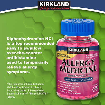 #ad Kirkland Signature Allergy Relief Med#x27;s 600 ct 25mg Compare 2 Benadryl Exp 01 26 $10.96