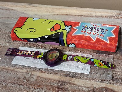 #ad 1998 Rugrats Movie Hologram Reptar Dinosaur Watch Burger King Collectable Promo $14.99