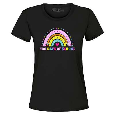 #ad 100 Days of School Rainbow Women#x27;s T Shirt 100Rainbow Shirts $14.39
