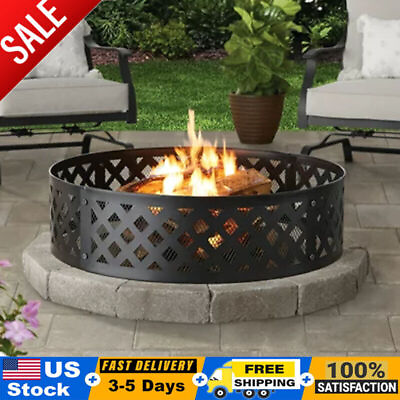#ad 36quot; Burning Fire Pit Fireplace Stove Round Fire Ring Metal Steel Yard Outdoor US $28.48