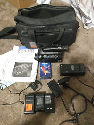 #ad SONY Video Camera Recorder Camcorder Handycam CCD TR5 Power amp; Manual amp; cords $24.99