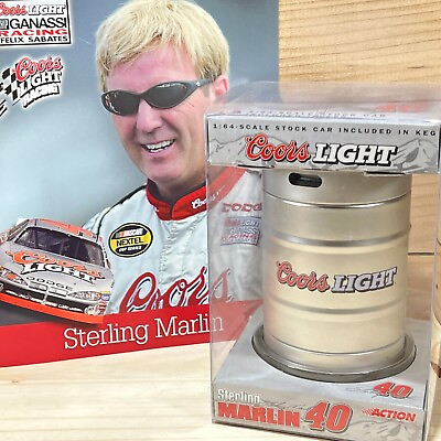 #ad NASCAR Coors Light Keg #40 Sterling Marlin 1:64 Diecast Car Action Racing $39.88