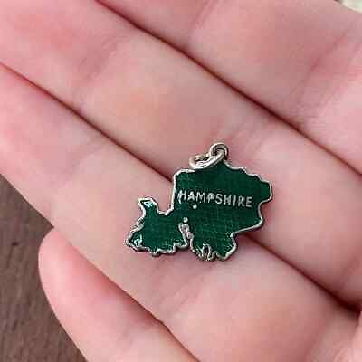 #ad Vintage Sterling Silver Ward Brothers Enamel quot;Hampshirequot; England Pendant Charm $27.99