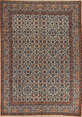 #ad Vintage Floral Kashmar Ivory Living Room Rug 10x13 Hand knotted Carpet Wool Rug $3065.00
