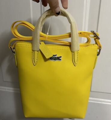#ad Yellow Lacoste XS Shopping Cross Bag tote mini Fashion Handbag Trend Rare Color $69.00