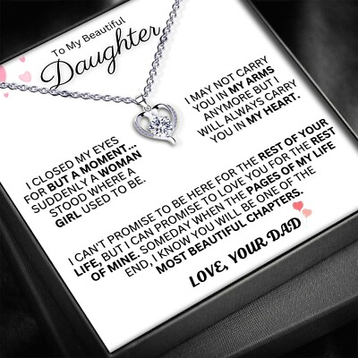 #ad To My Daughter 925 Sterling Silver pendant Necklace Daughter Gift from Dad. $29.99