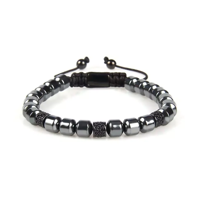 #ad Black Crystals amp; Black Metal Beads Bracelet $39.99