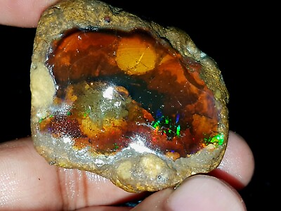 #ad 155 Cts Extremely Precious Ethiopian Opal Rough Heavens Of Colors Gemstone OM 04 $284.99