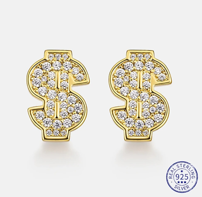 #ad HipHop Rock Punk $ Shape 925 Sterling Silver All Moissanite Stud Earrings Women $84.59