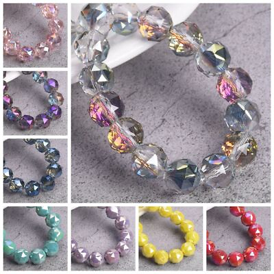 #ad Faceted Crystal Glass Beads 6 10mm Round Loose Bead Crafts Jewelry Making Charms $10.74