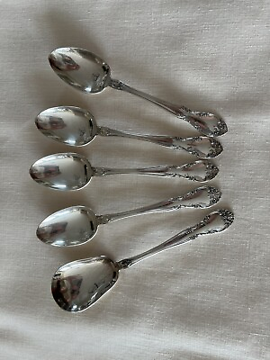#ad 5 Gorham Plate Silver Spoons $50.00