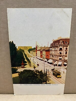 #ad Christiania Showing Royal Palace Norway Antique Postcard 551 $4.80
