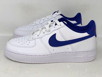 #ad Nike Air Force 1 #x27;Royal Blue Swoosh#x27; White Sneakers Size 5Y 6.5W CT3839 101 $84.98