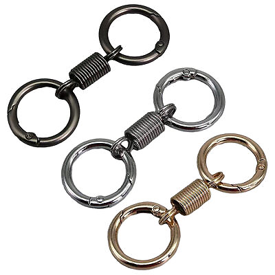 #ad 2pcs Nordic Retro Spring Double Ring Keychain Spring Shaped Keychain Accessories $7.21
